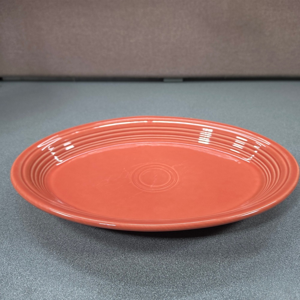 Fiesta Oval Serving Platter Persimmon Orange Good Art Deco Rings HLC USA
